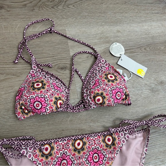 NWT Boden Pink Multicolor String Bikini Set Size 8 - Picture 2 of 10